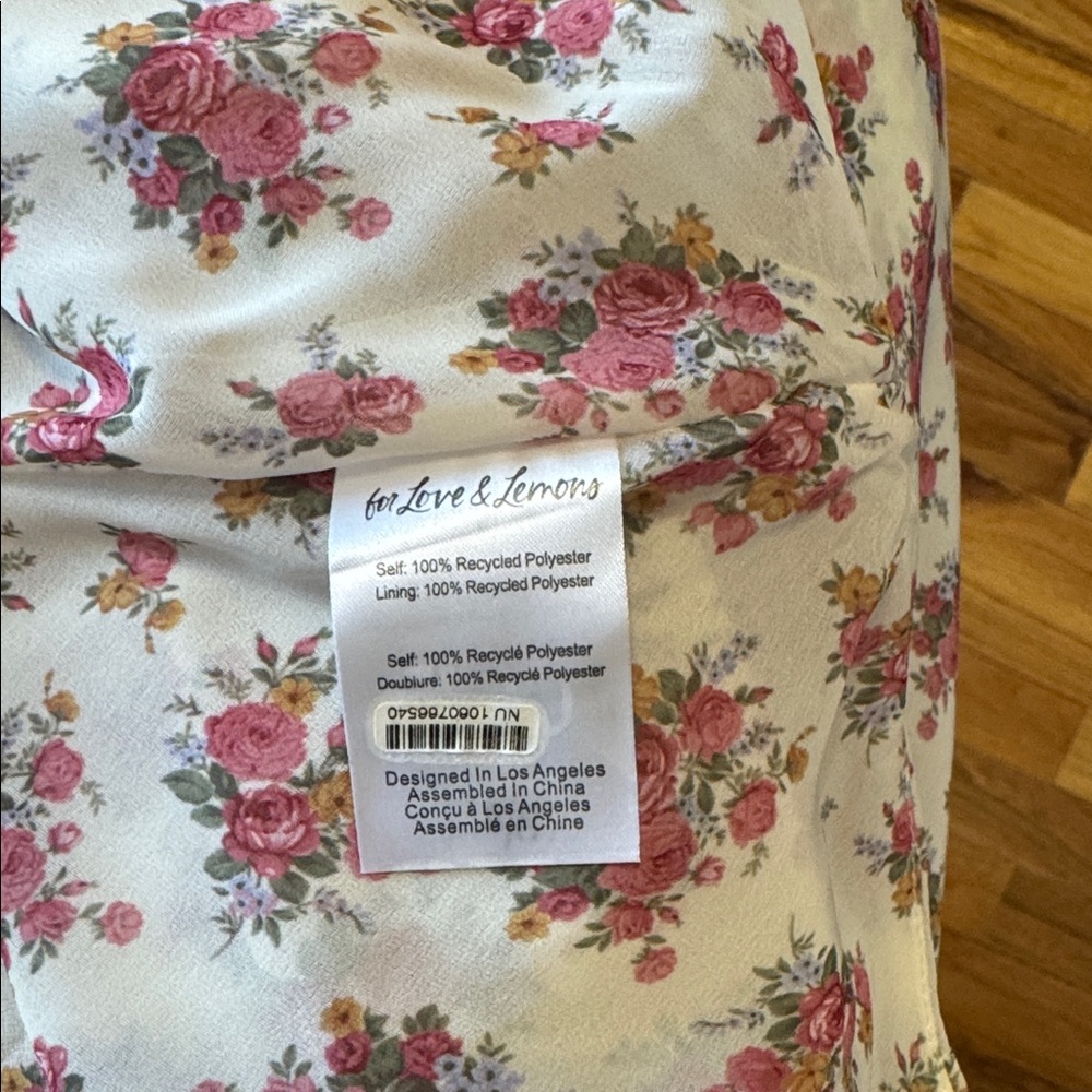For Love And Lemons Etienne Cream and Pink Floral Midi Skirt - Picture 15 of 15